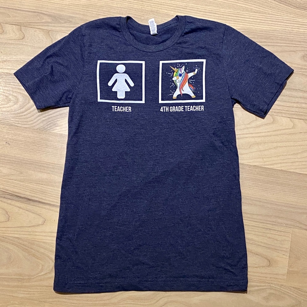 4th Grade Teacher Unicorn T-Shirt Bella Canvas